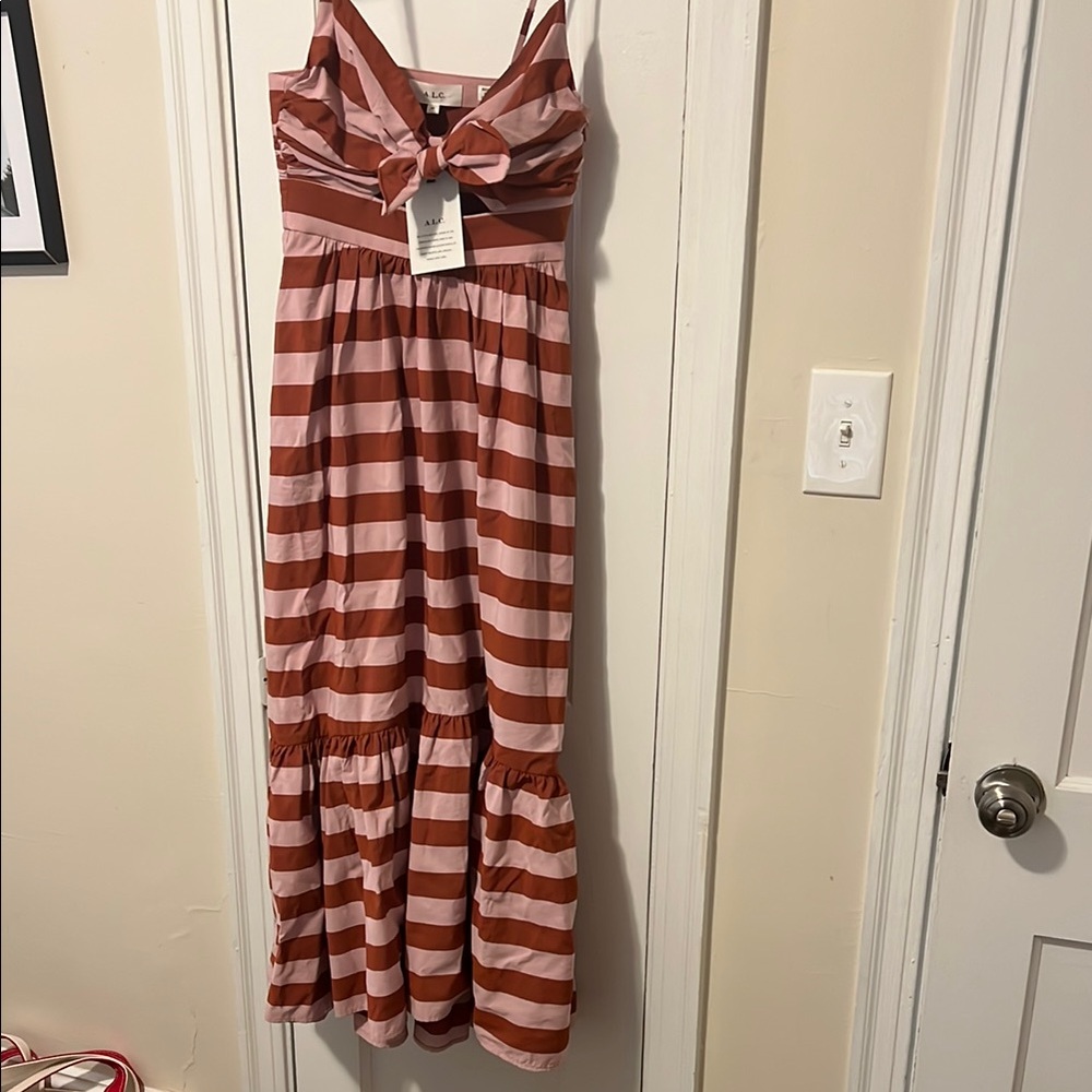 Striped Pink and White Maxi Dress